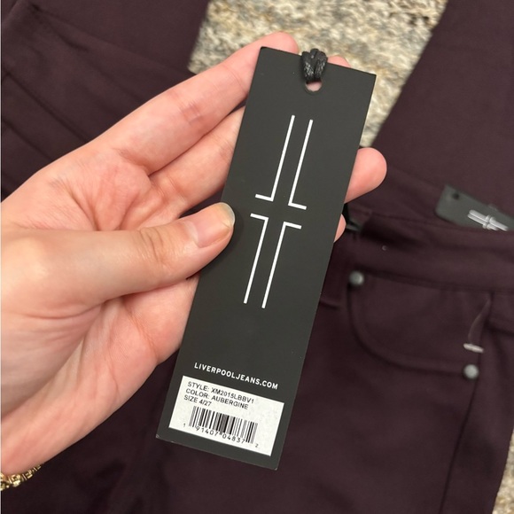 Liverpool Skinny Jeans Sz 4/27 NWT | Liverpool Mid Rise Aubergine Skinny Jeans - - Picture 3 of 12